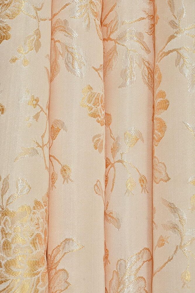 Jaquard Flower Gold Color Curtain Fabric