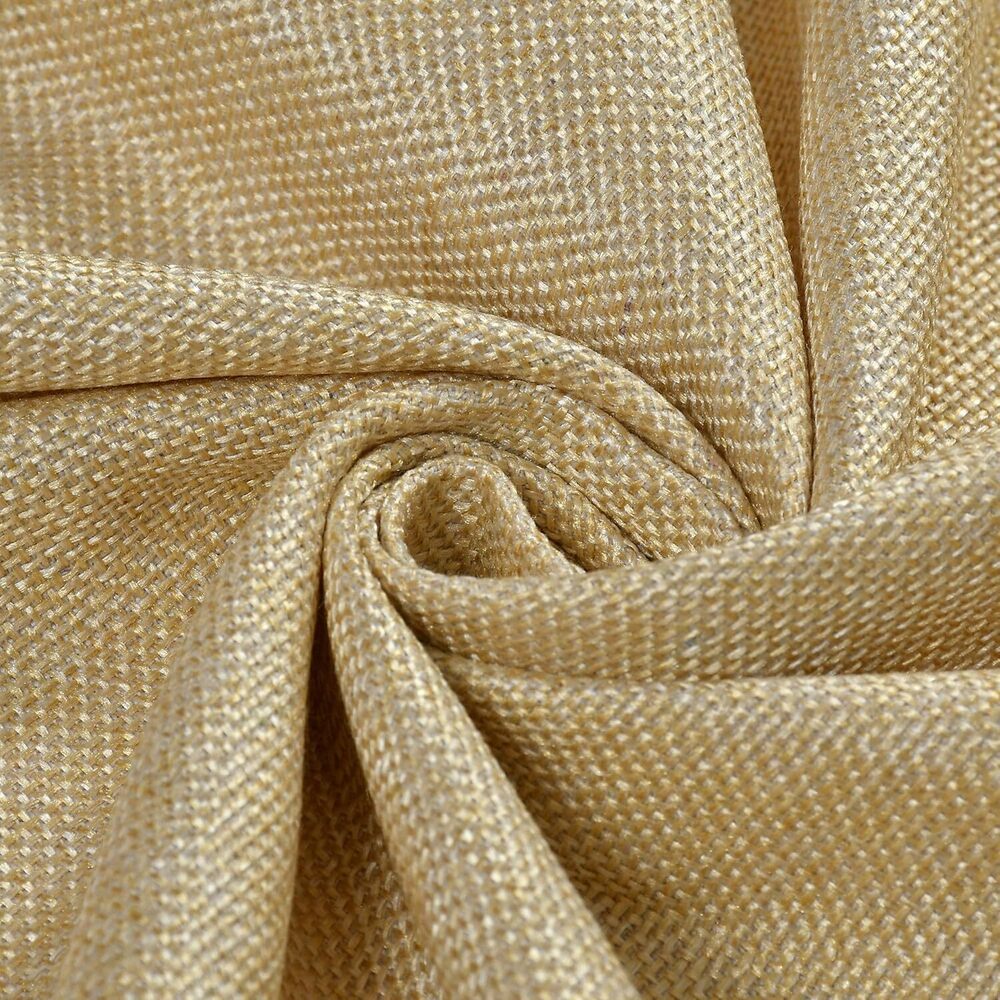 Plain Cream Color Jute Blend Curtain Fabric