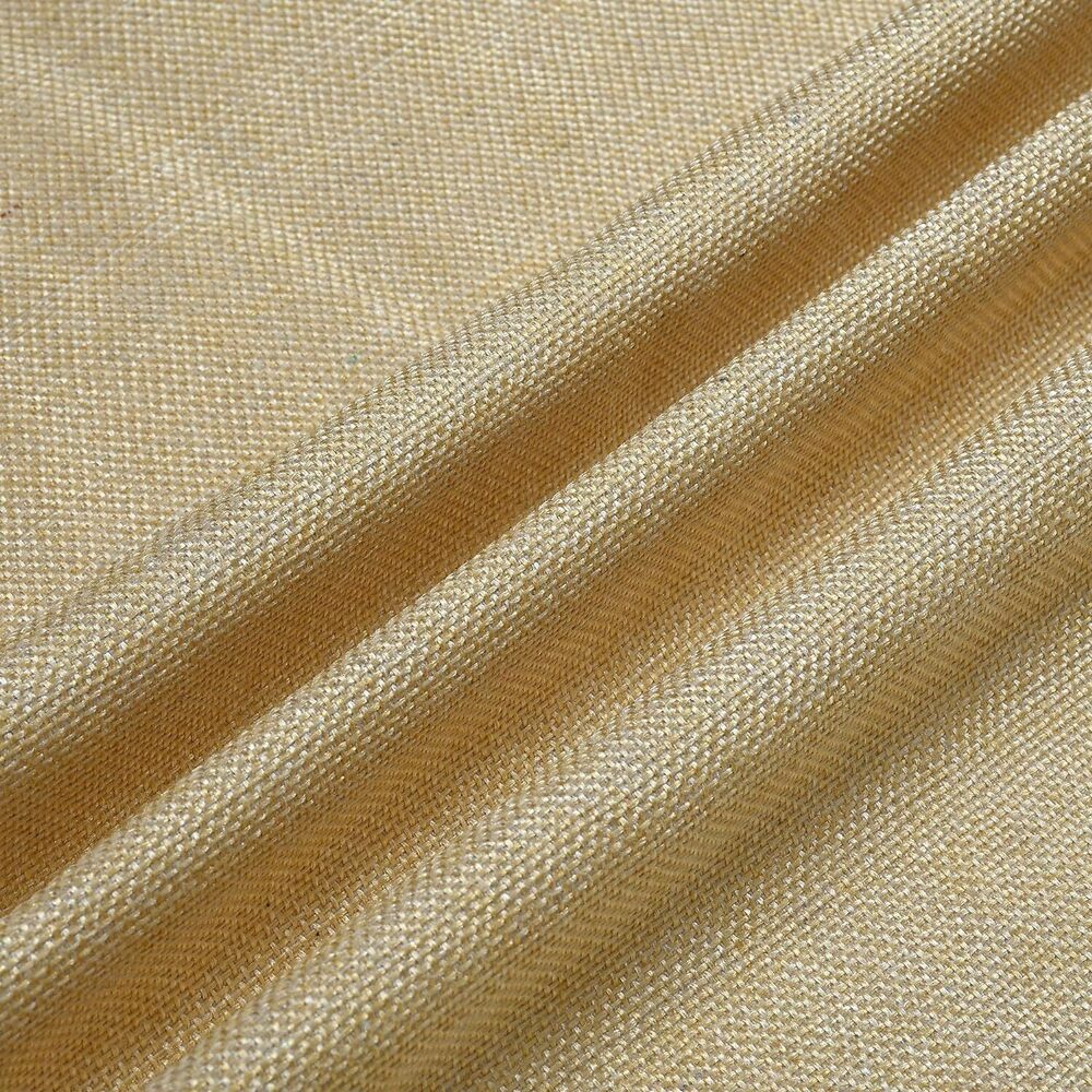 Plain Cream Color Jute Blend Curtain Fabric