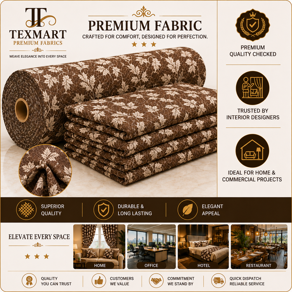 Premium Polyester Jacquard Curtain Fabric | 54 Inch Beige Jute Blend, Durable, Eco-Friendly, Light-Filtering