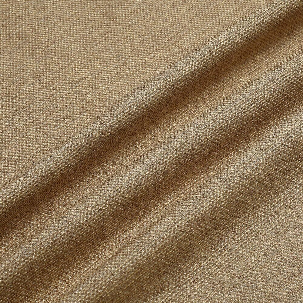 Plain Beige Color Jute Blend Curtain Fabric