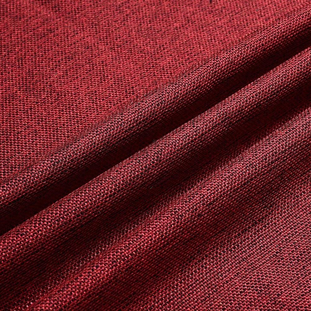 Plain Maroon Color Jute Blend Curtain Fabric
