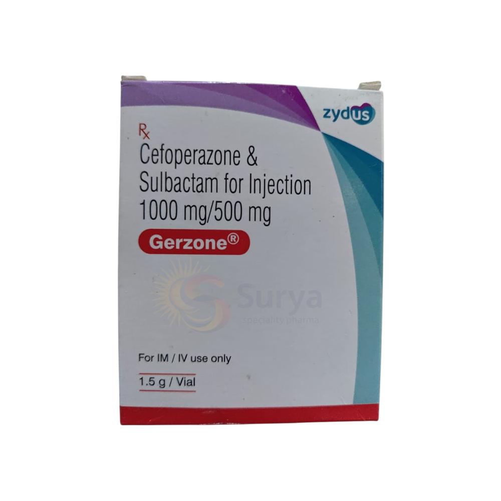 Cefoperazone 1gm+ Sulbactam 500mg (Gerzone 1.5gm injection) उत्पाद विवरण: Cefoperazone 1gm+ Sulbactam 500mg (Gerzone 1.5gm injection)