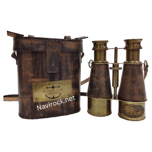 Antique Style Binocular Spyglass Victorian Marine Brass Leather Neck Strap Binocular