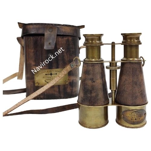 Antique Style Binocular Spyglass Victorian Marine Brass Leather Neck Strap Binocular