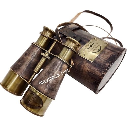 Antique Style Binocular Spyglass Victorian Marine Brass Leather Neck Strap Binocular