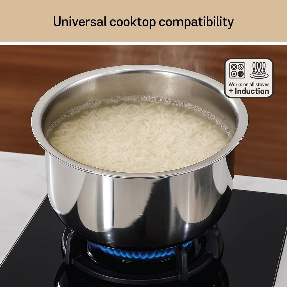 Meyer Triply Stainless Steel Tope with SS 304 Lid | Healthy, Non Toxic | Extended Grip | Bhagona | Tapeli | Patila | for Boiling Milk/Water | 26 CM/6.9 litres Capacity | 10 Year Warranty | Silver 51325