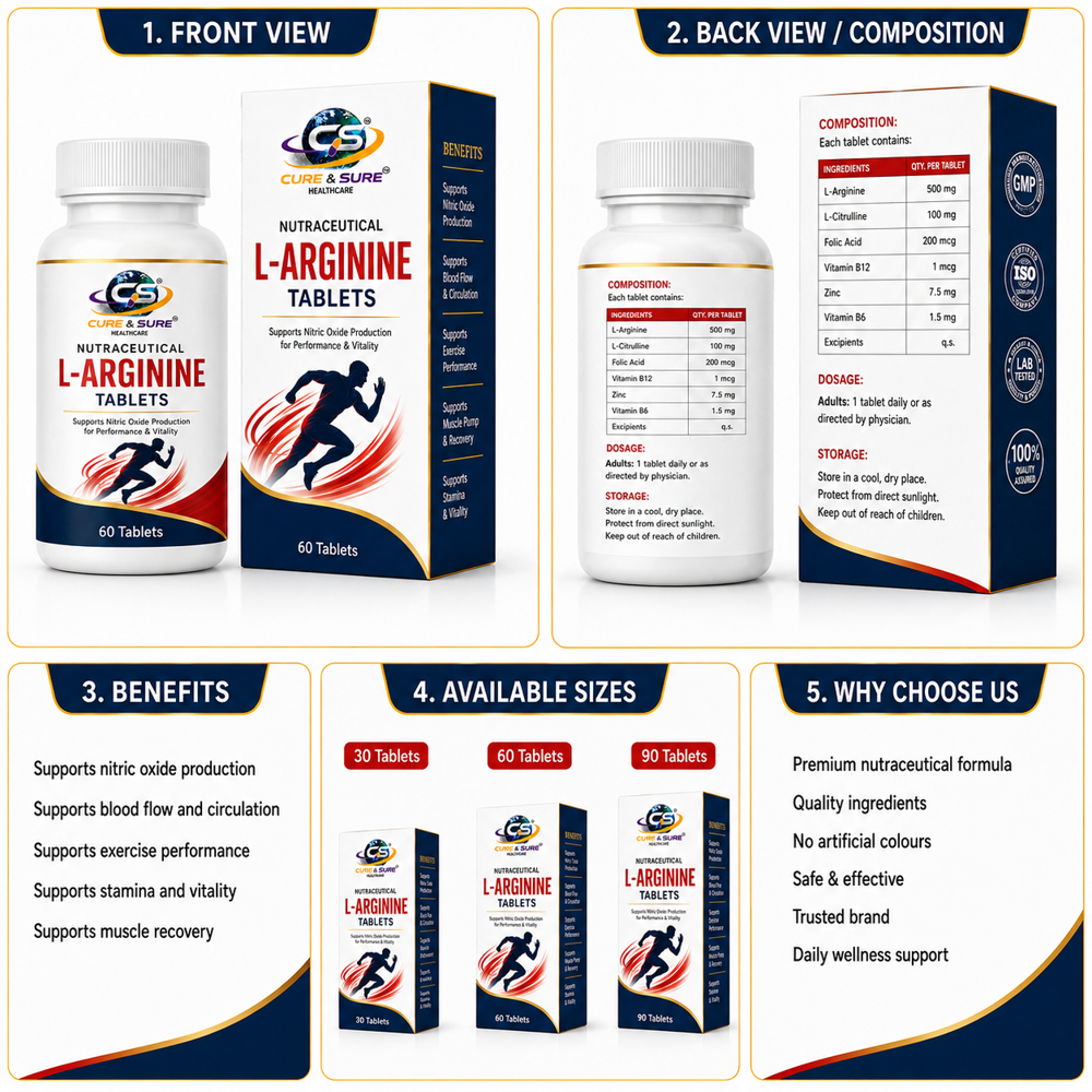 Nutraceutical L- Arginine Tablets Third Party Manufacturing