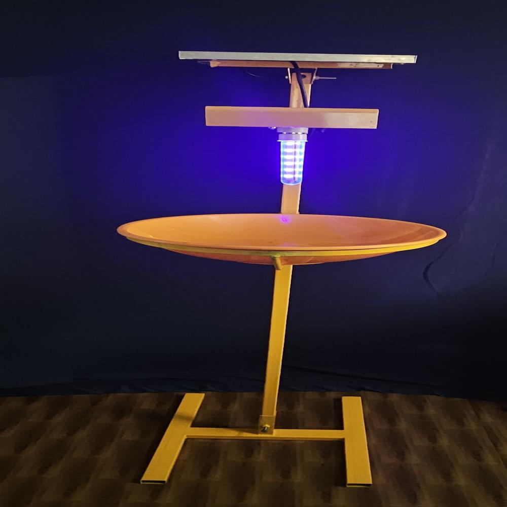 Solar Insect Killer - Metal Body 40x40x120 Cm Golden Yellow, Solar Pv Uv Light, Automatic Dusk-to-dawn Operation
