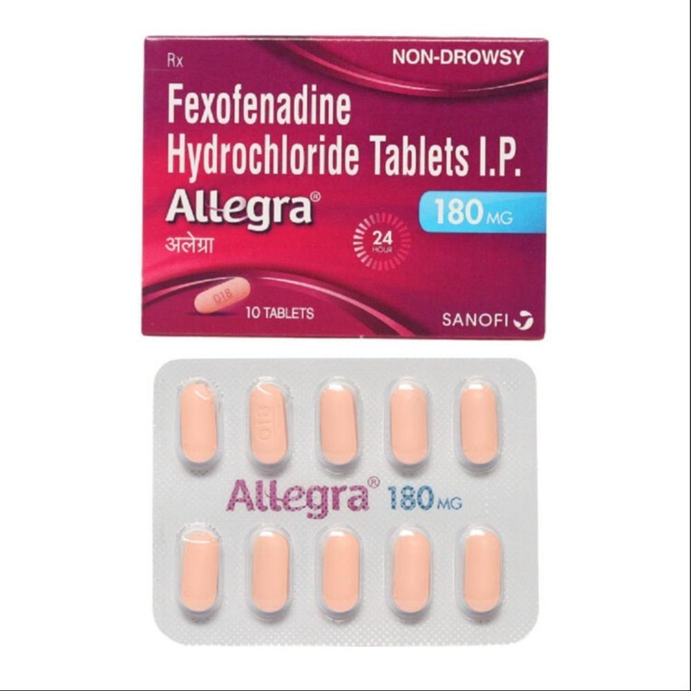 Fexofenidine Hcl Tablets - 180 Mg, Anti-allergic For Adults, Children, And Teenagers | Dosage As Directed By Physician, Store In Cool And Dry Place