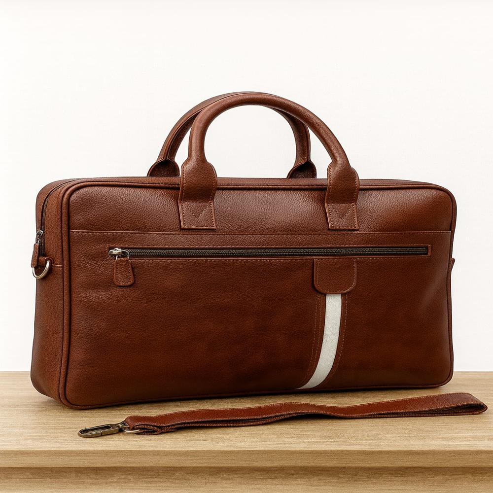 Brown Designer Leather Laptop Bag