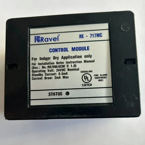 RE-717MC Addressable Control Electronic Module - Black, 24V DC, 2A Relay, LED Status Indicator | Wall or Panel Mount, Indoor Dry Use