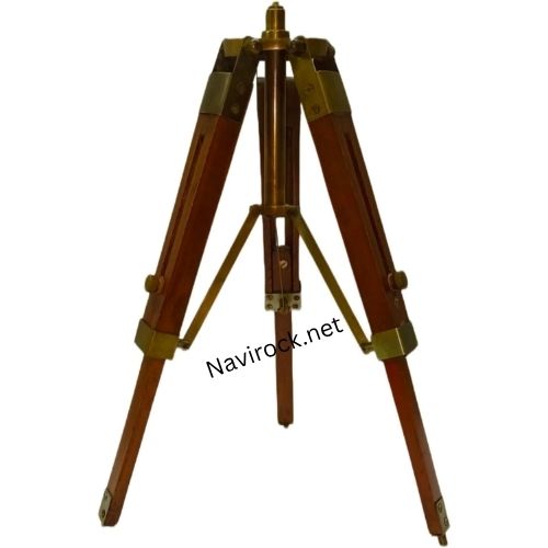 Royal Solid Brass Handmade Spyglass Handheld Telescope Vintage Antique Brass Finish Desktop  Adjustable  Wooden Tripod