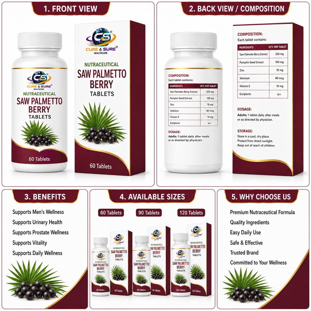 Nutraceutical Saw Palmeto Berry Tablets Third Party Manufacturing