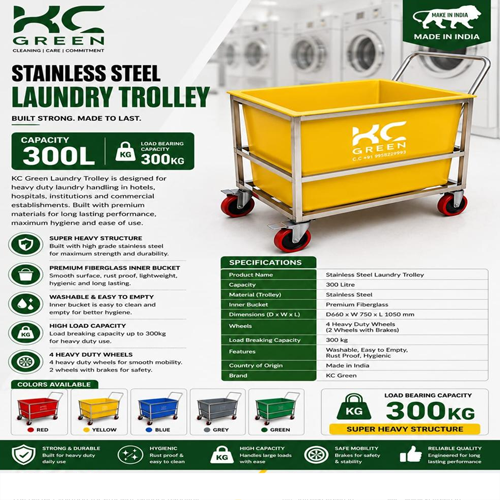 Stainless steel laundry trolley