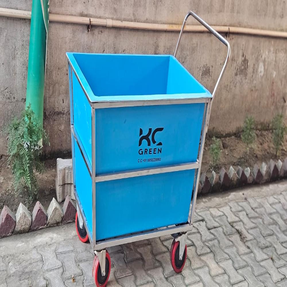 Stainless steel laundry trolley
