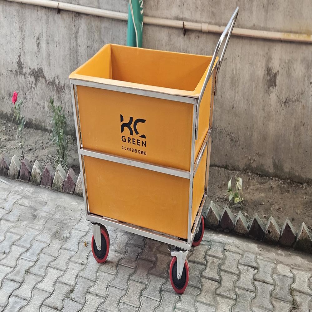 Stainless steel laundry trolley