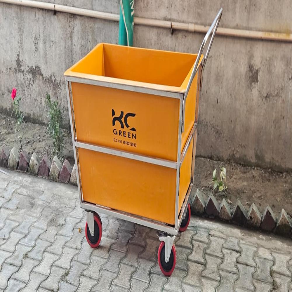 Stainless steel laundry trolley 