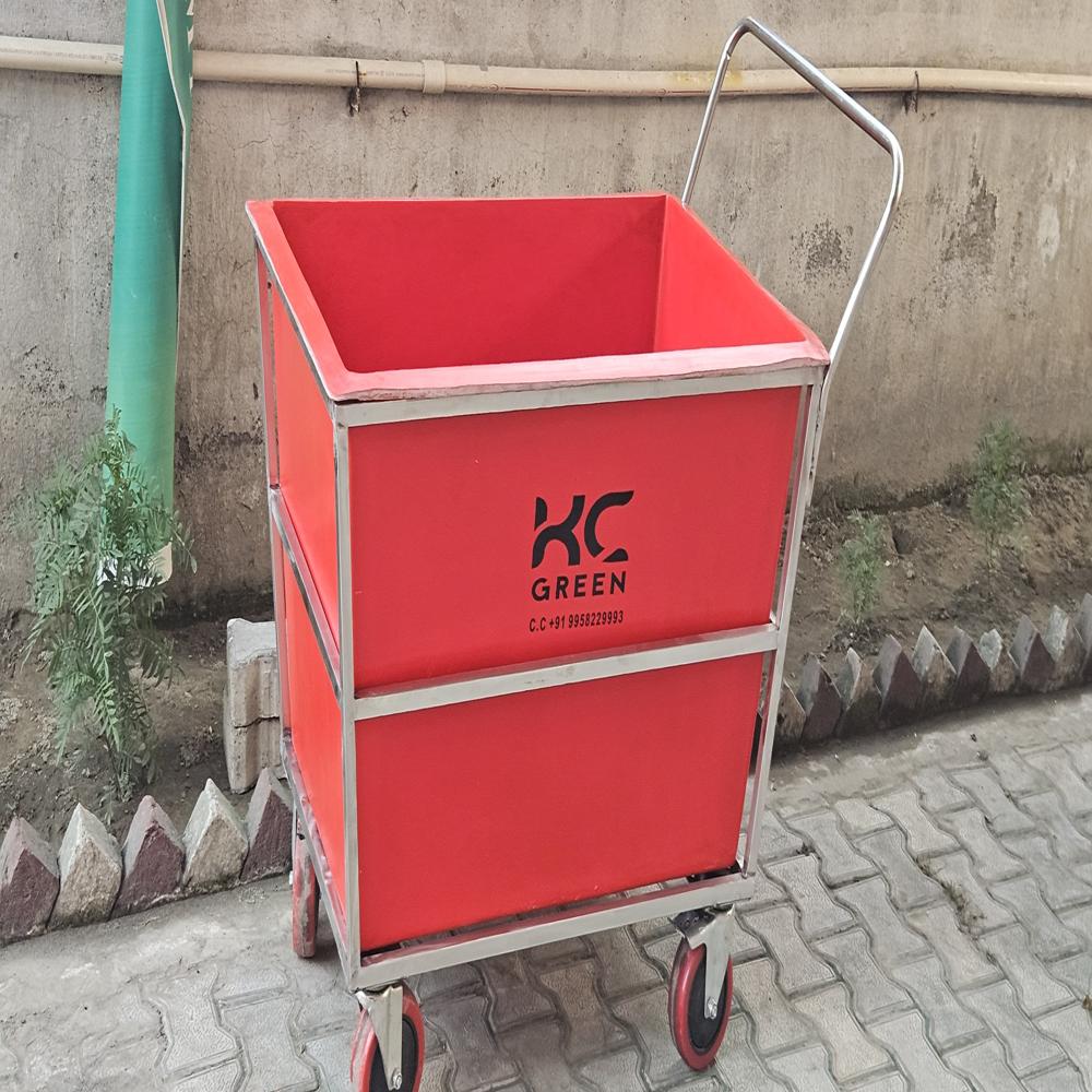 Stainless steel laundry trolley 