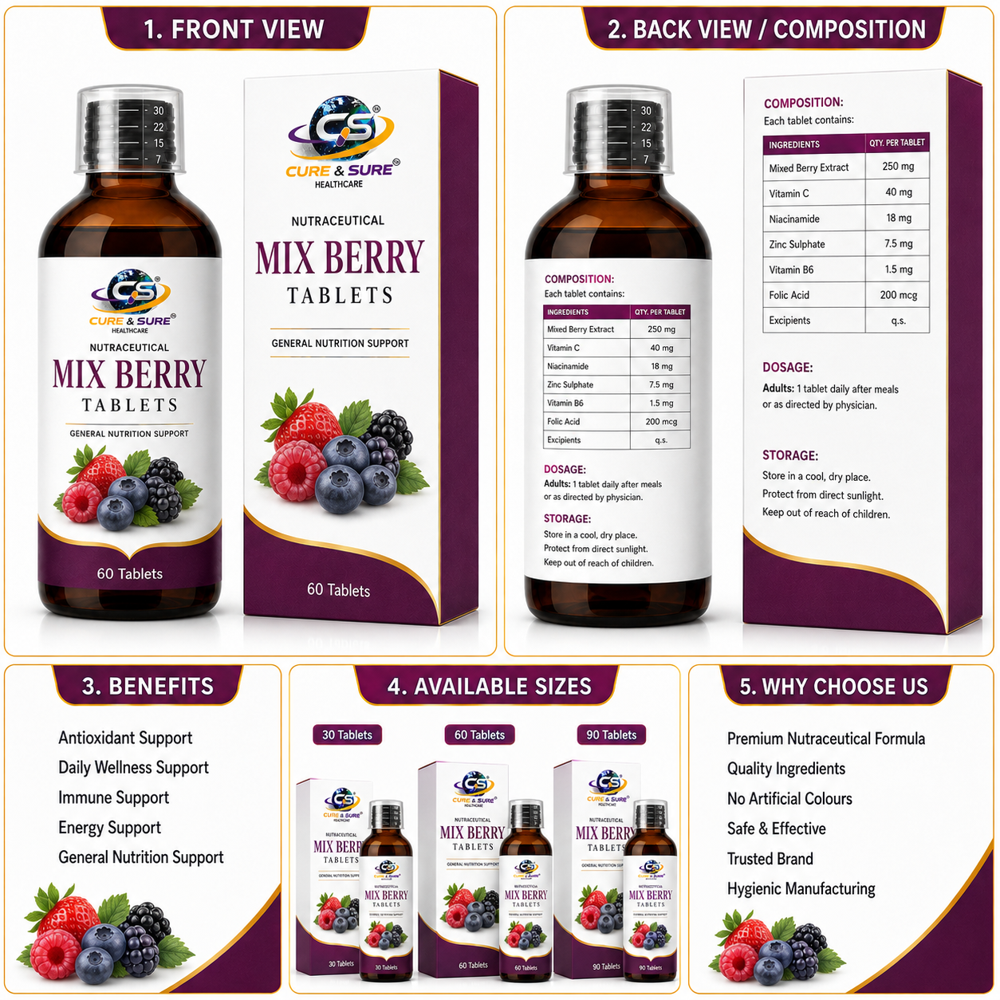 Nutraceuticals Mix Berry Tablets Third Party Manufacturing