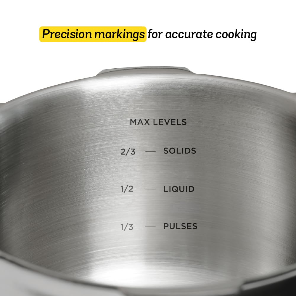 Meyer Presta Triply Pressure Cooker 5.5 Litre | Outer Lid Pressure Cooker | Gas and Induction Compatible | ISI Certified Food Grade Stainless Steel | 5-Year Brand Warranty | Silver 49209