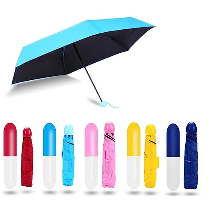 Foldable Capsule Umbrella - Color: Multi Color