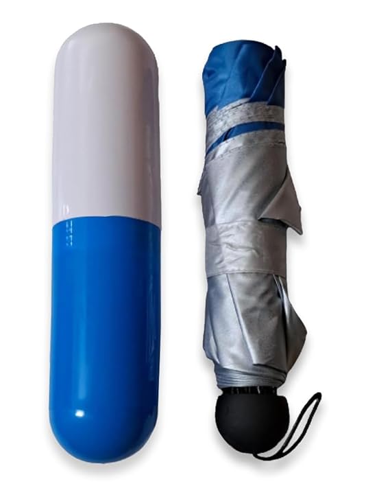 Foldable Capsule Umbrella - Color: Multi Color