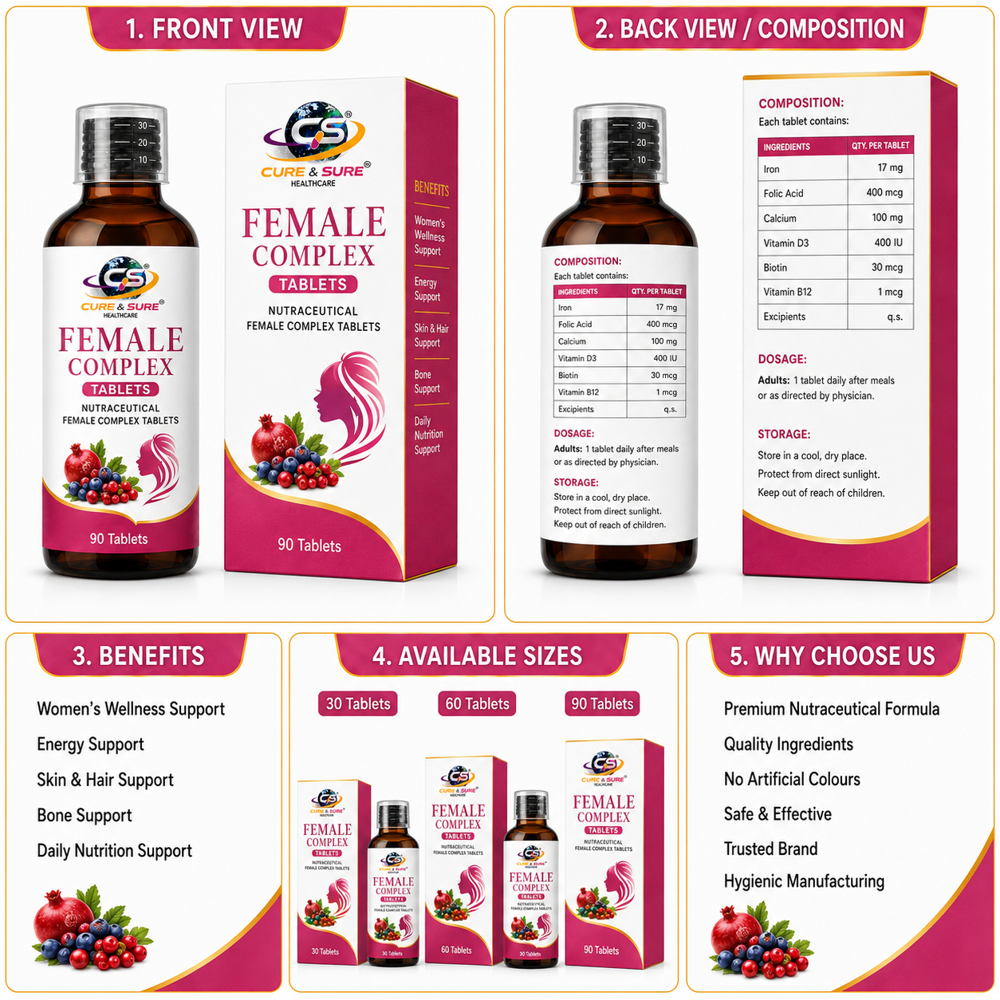 Nutraceuticals Female Complex Tablets Third Party Manufacturing