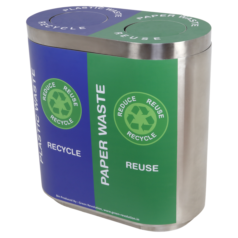 Stainless Steel Duo Waste bin