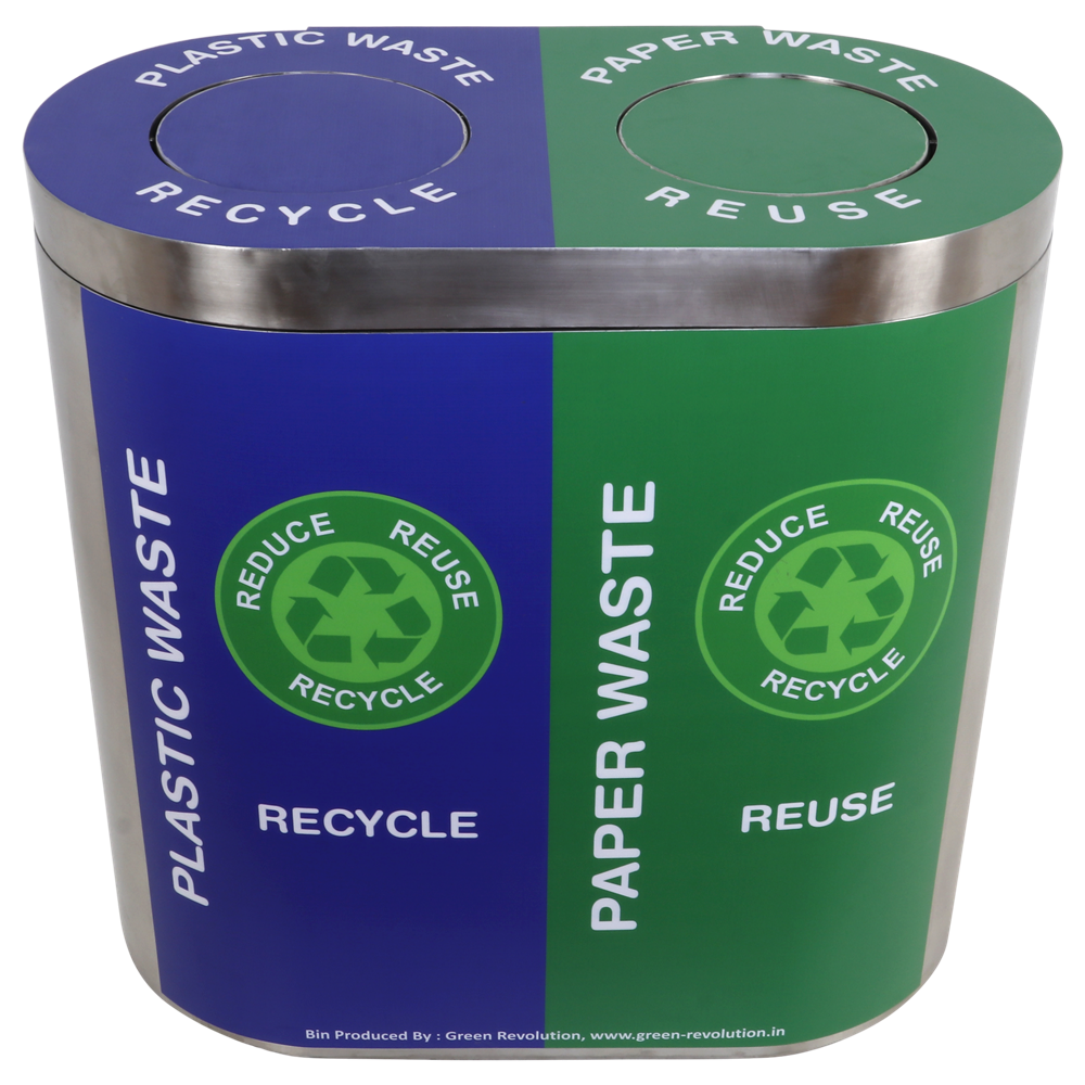 Stainless Steel Duo Waste bin
