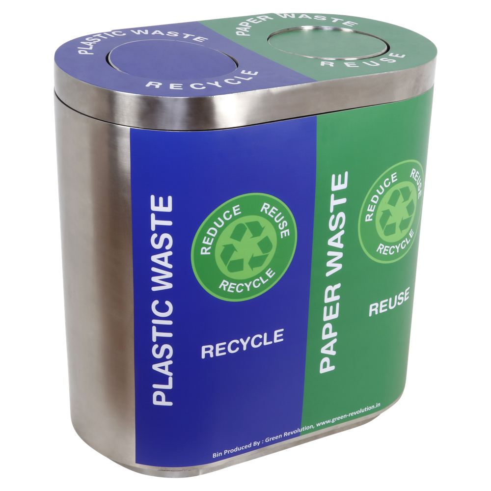 Stainless Steel Duo Waste bin