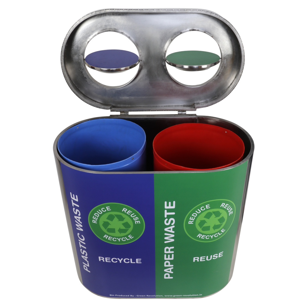 Stainless Steel Duo Waste bin
