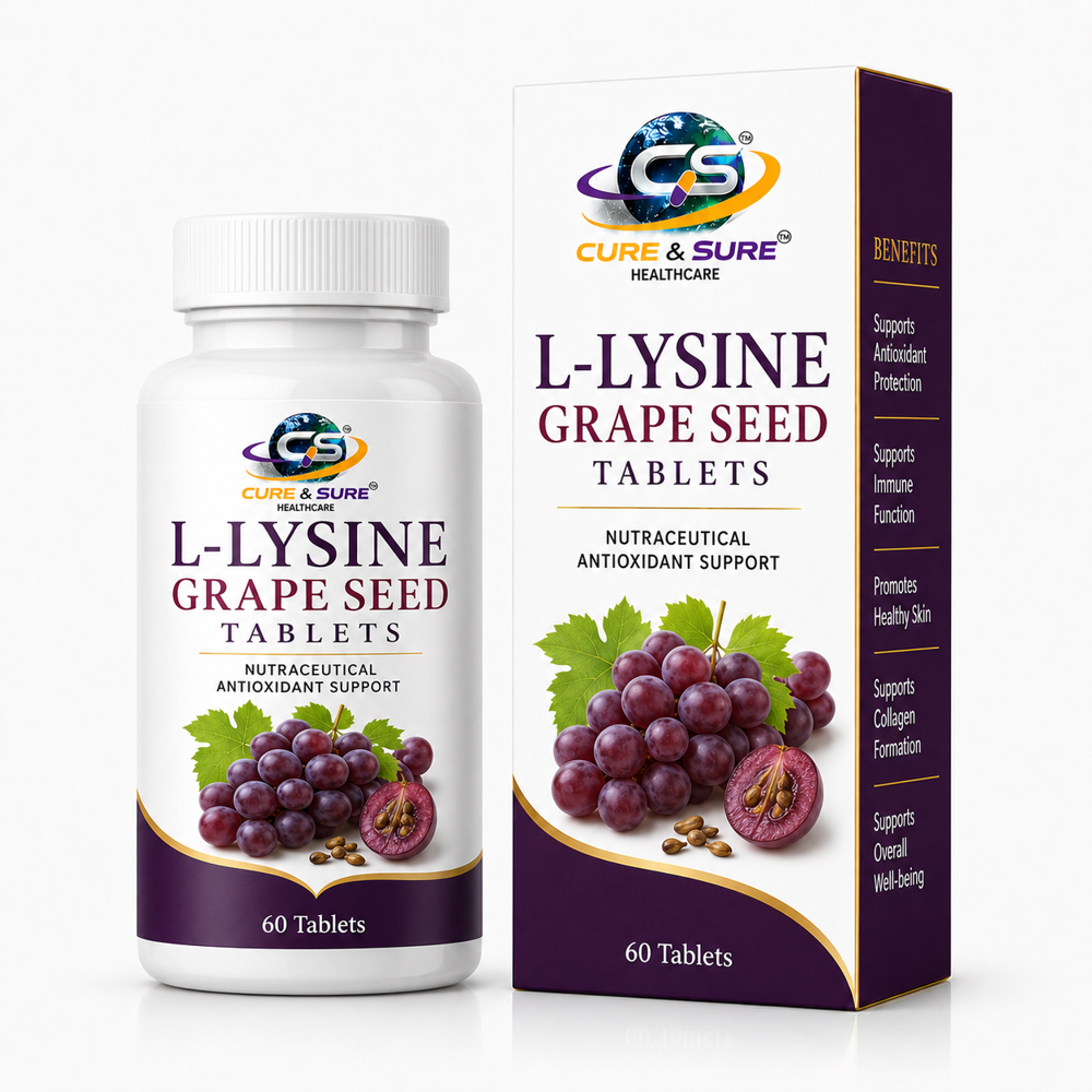 Nutraceutical L-Lysine Tablets 35 Grape Seed Tablets Third Party Manufacturing