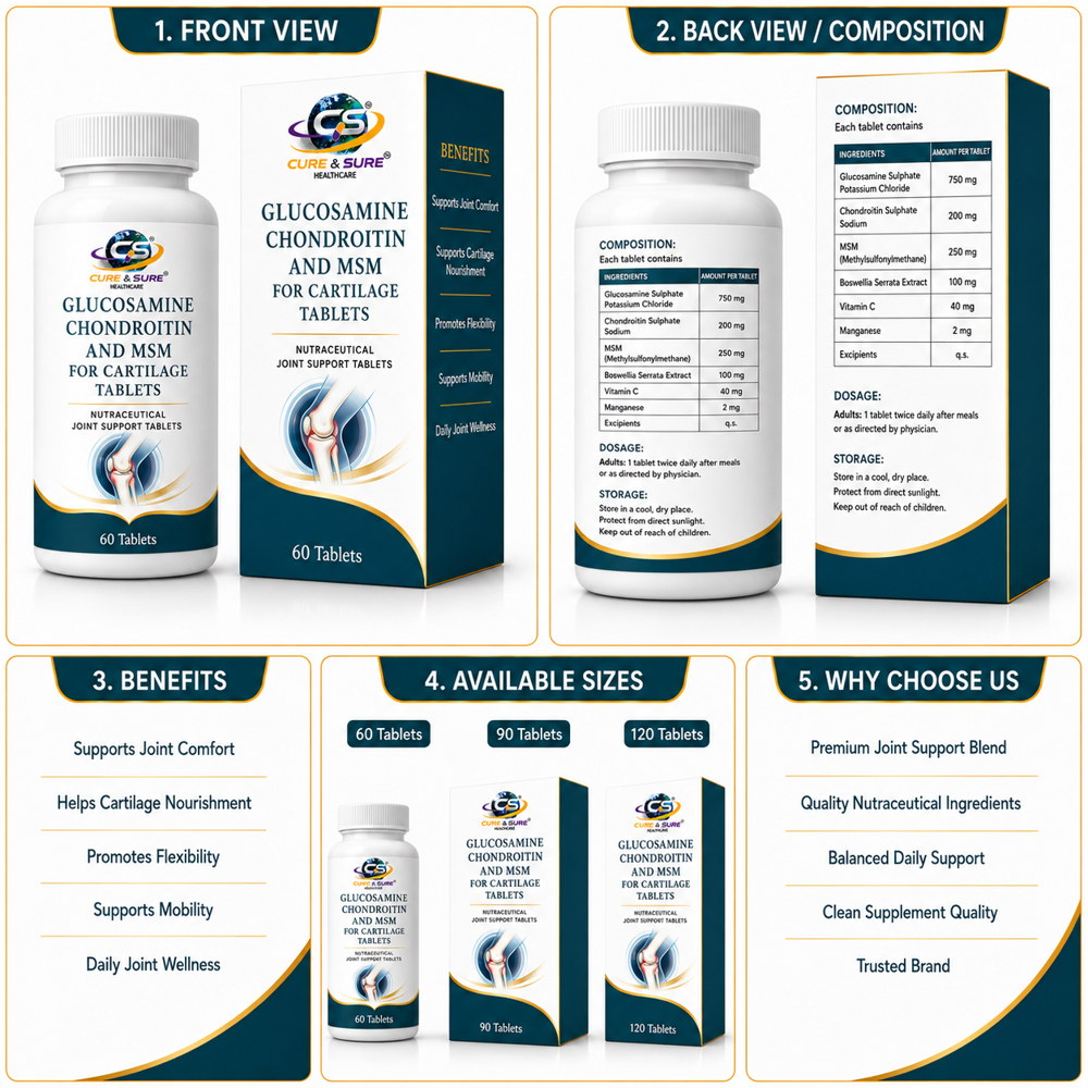 Nutraceuticals Glucosamine Chondroitin And Msm For Cartilage Tablets