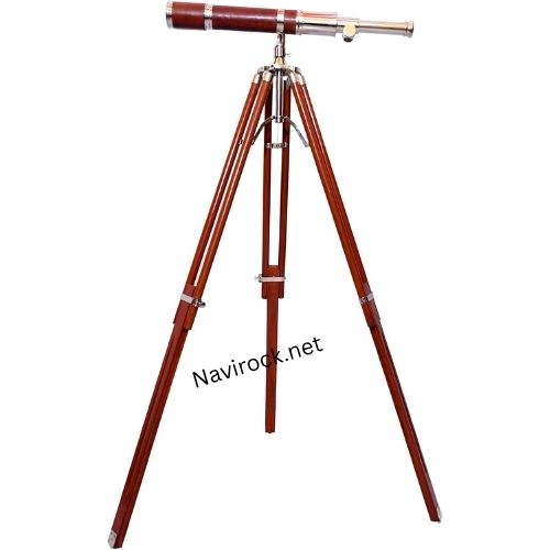 Vintage Marine Standard High Magnification Tube Handmade Antique Wooden Tripod Telescope 