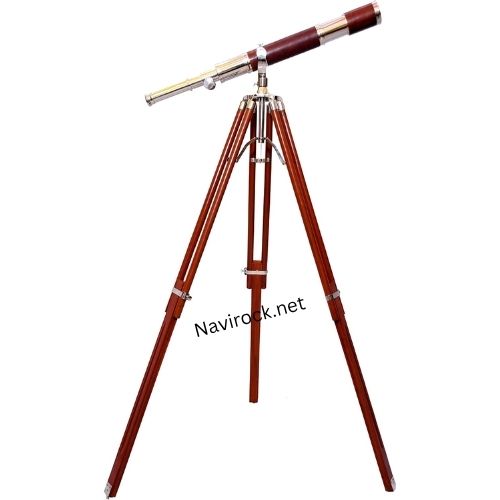 Vintage Marine Standard High Magnification Tube Handmade Antique Wooden Tripod Telescope 
