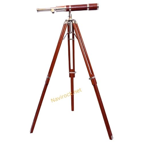 Vintage Marine Standard High Magnification Tube Handmade Antique Wooden Tripod Telescope 