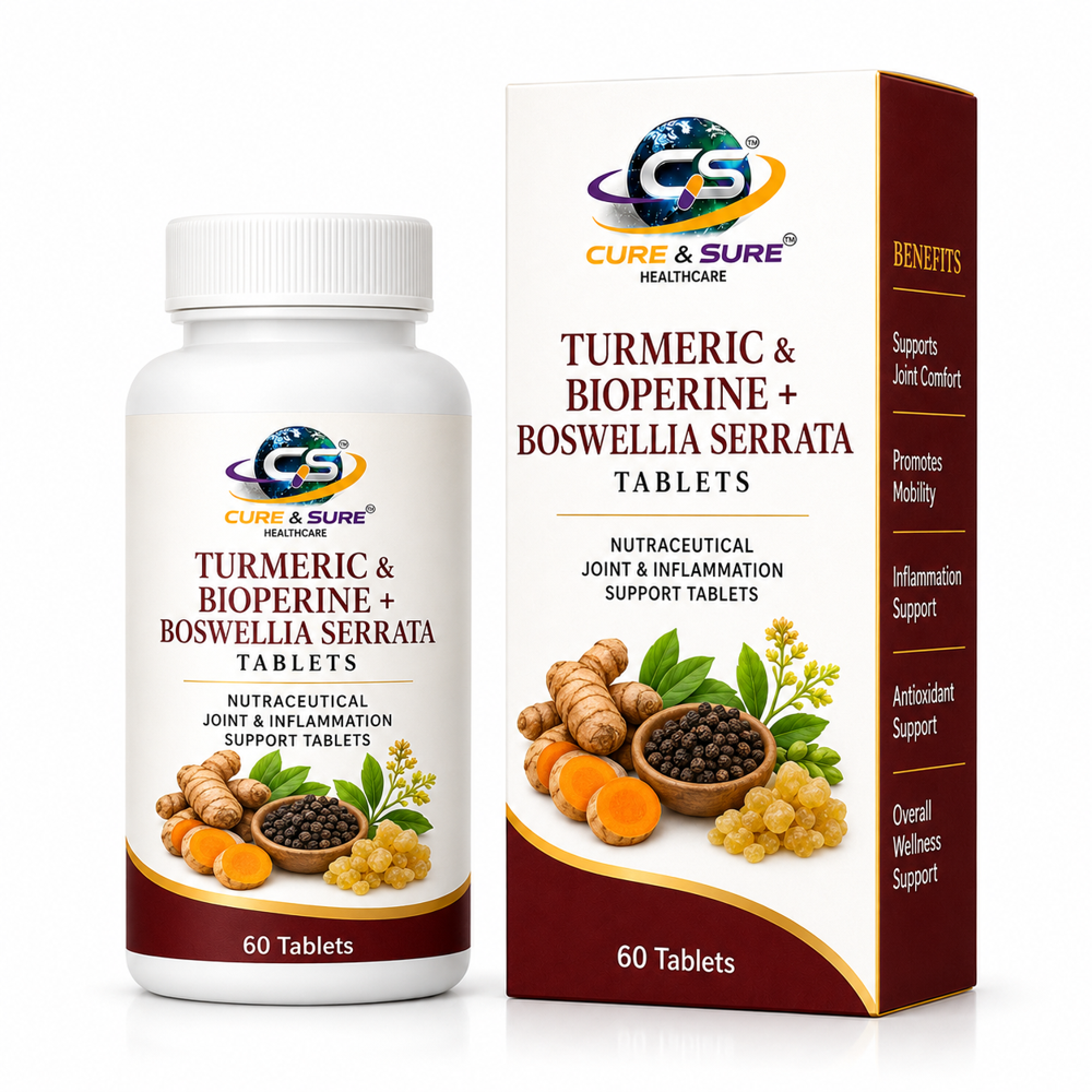 Nutraceutical Turmeric & Bioperine + Boswellia Sereta Tablets Third Party Manufacturing - Age Group: Adults