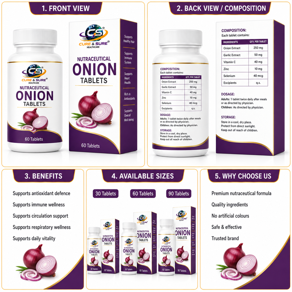 Nutraceuticals Onion Tablets Third Party Manufacturing