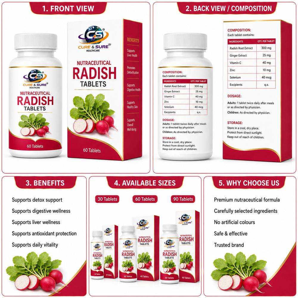 Nutraceutical Radish Tablets Third Party Manufacturing