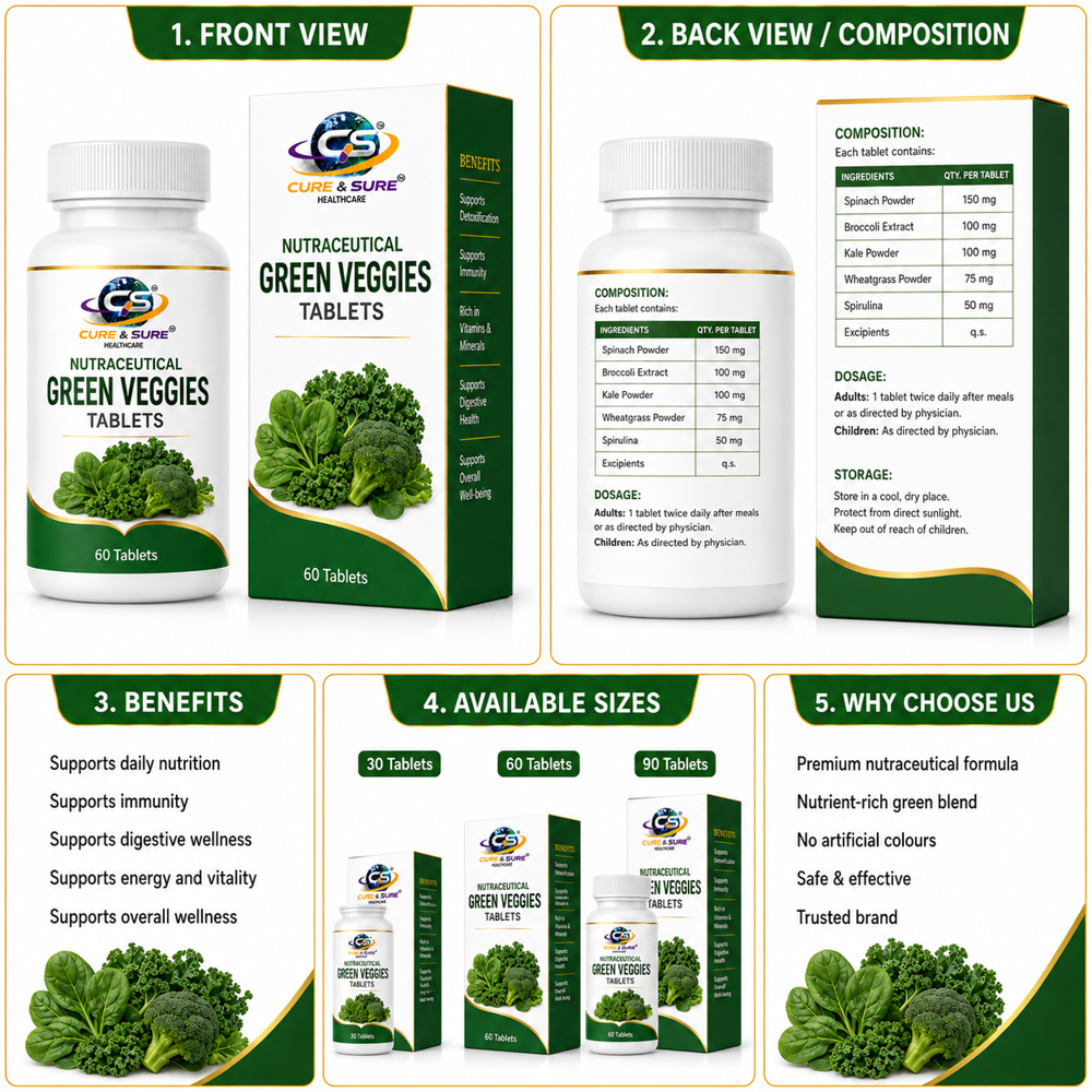 Nutraceuticals Green Veggies Tablets Third Party Manufacturing