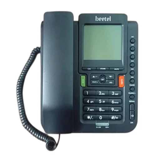 Beetel M71 Corded Landline Phone - Plastic Body, 210x180x65 Mm, Black | 16-digit Lcd, Handsfree Speakerphone, Caller Id, Speed Dial Memory