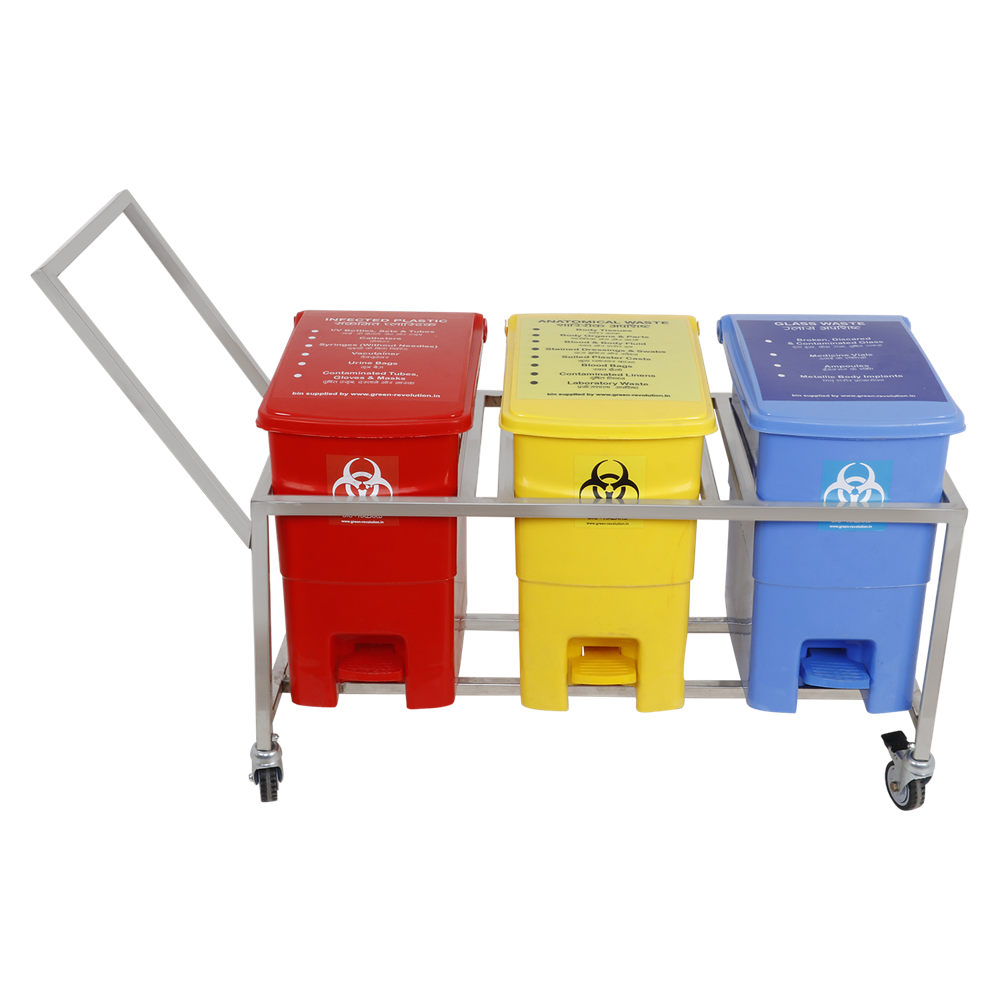 Bio Medical Waste bin Trolley Heavy Duty 32L