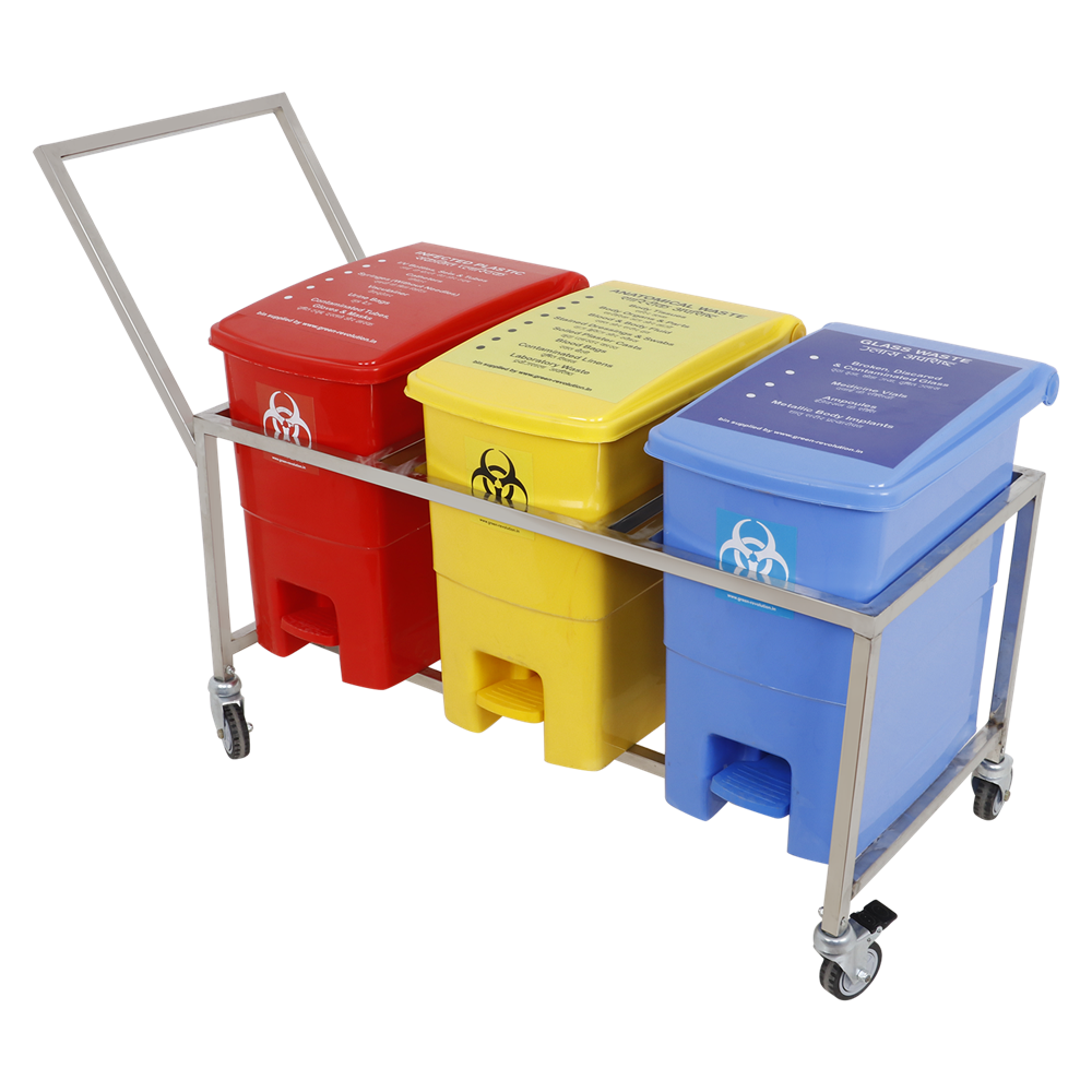 Bio Medical Waste bin Trolley Heavy Duty 32L