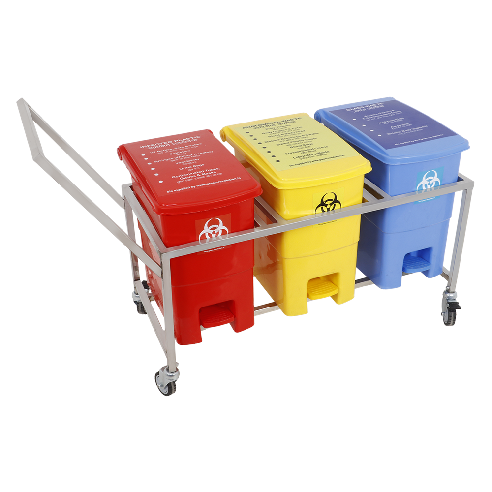 Bio Medical Waste bin Trolley Heavy Duty 32L