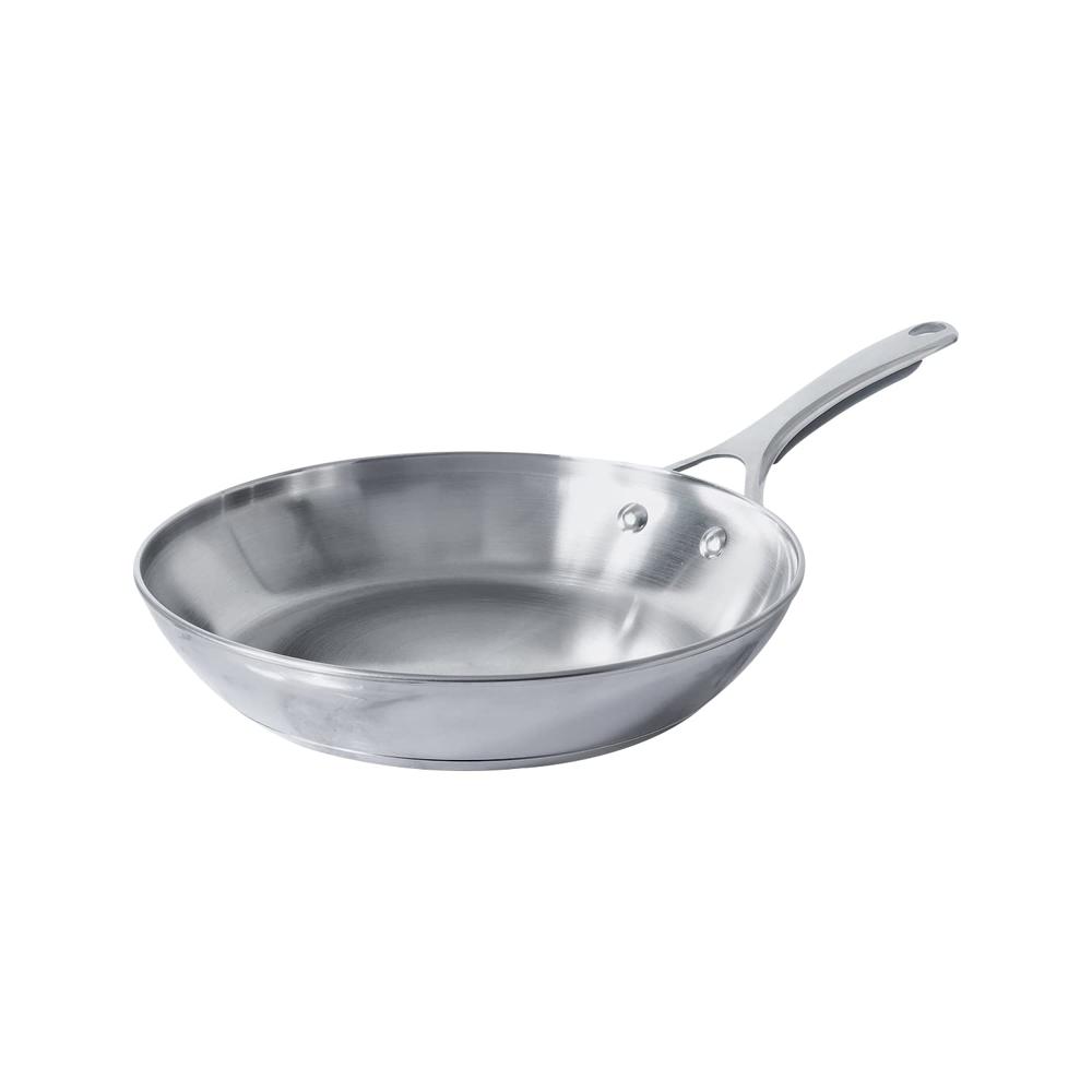 Meyer Select Nickel Free Stainless Steel Frypan | Frying Pan | Steel Frying Pan with Triply Base | Steel Fry pan | Gas and Induction Compatible, 28 cm/ 2.77L, Silver 70334