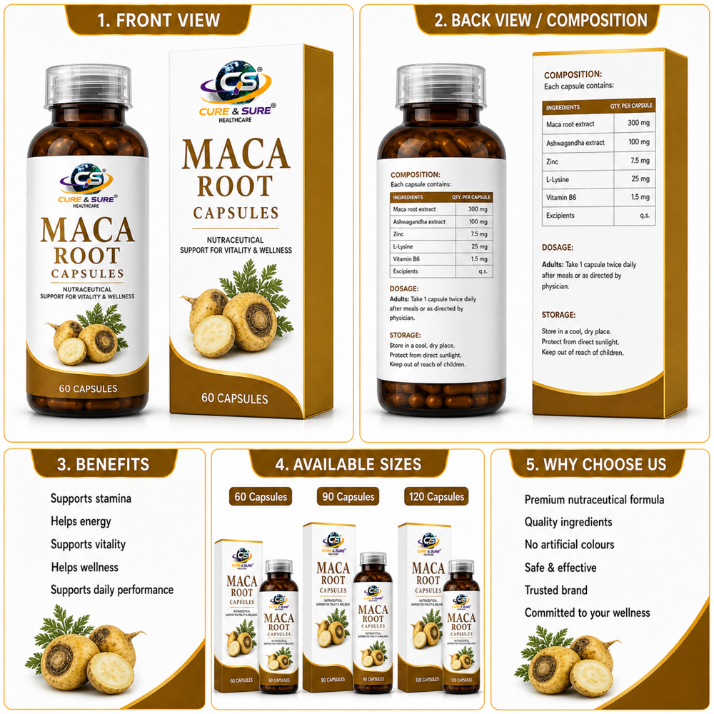 Nutraceuticals Maca Root Capsules Third Party Manufacturing