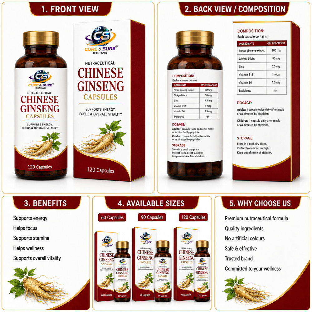 Nutraceutical Chinese Ginseng Capsules Third Party Manufacturing