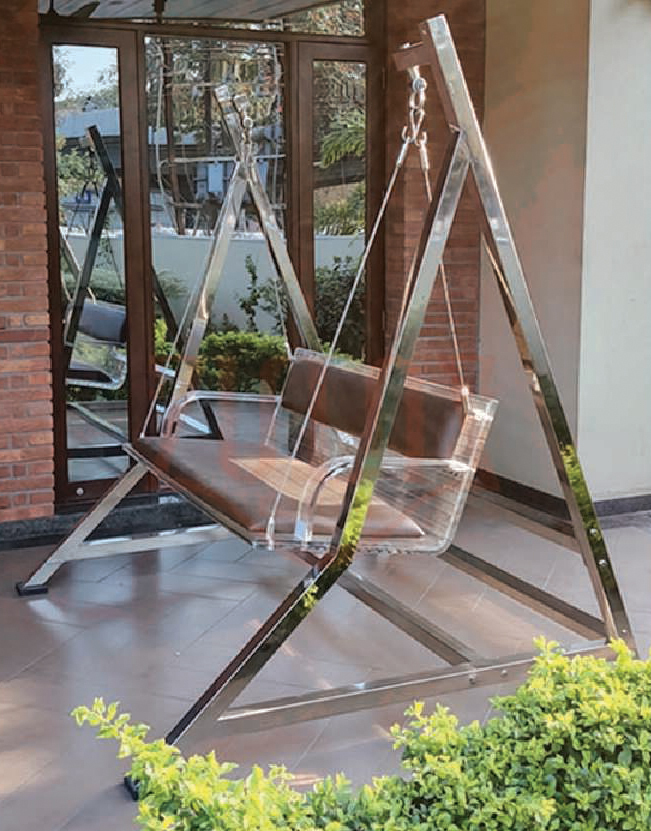 Acrylic Outdoor Swing With SS Stand