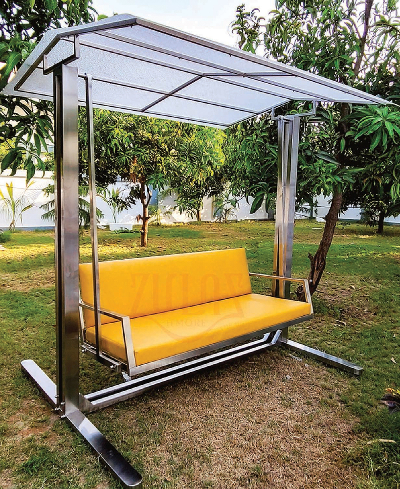 Outdoor Stainless Steel Swing With Stand And Roof